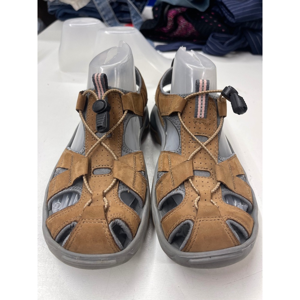 Privo by Clarks Brown Leather Fisherman Sandals Bungee Lace Womens 7M